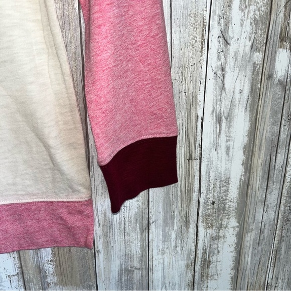 NWT J. Crew Colorblock Pink Cream Magenta Slub Cotton Sweatshirt - Picture 3 of 6